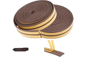 LIKERAINY Striscia di Tenuta in Gomma Striscia di Schiuma Finestra Della Guarnizione per Porte Anti-Collisione Nastro Autoadesivo Antivento Previene Rumori Tipo I Marrone (33 Metri)