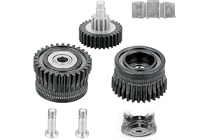 XIRBBO Upgrade k1 Max Extruder,k1 Double Bearing Gear Upgrade Kit Hardened Steel DLC Black+Reduction Gear,All Metal Filament Drive Extruder Gear,for K1 / K1 Max / K1C 3D Printer Accessories Parts