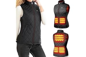 ZHODADA Chaleco Calefactor para Mujer, Chaquetas Calefactoras USB,Chaleco Calefactor con Gran Zonas de Calefacción,3 Niveles de Calor(Pilas no incluidas)