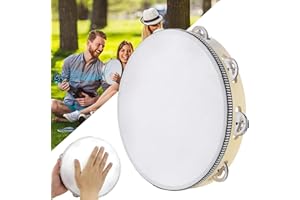 Norhogo Hand Held Tambourine Drum, tambourine, tambourines for adults professional, mini tambourine, tambourine bells, Musical Instruments for Church KTV Party Educational, tambourine 10 inch