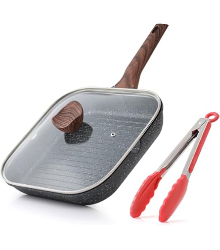 Stone&Stone Doppelseitige Grillpfanne 32 Cm – Mit Deutscher Greblon C3+ Beschichtung, Für Induktion & Alle Herde, Ohne Öl Braten