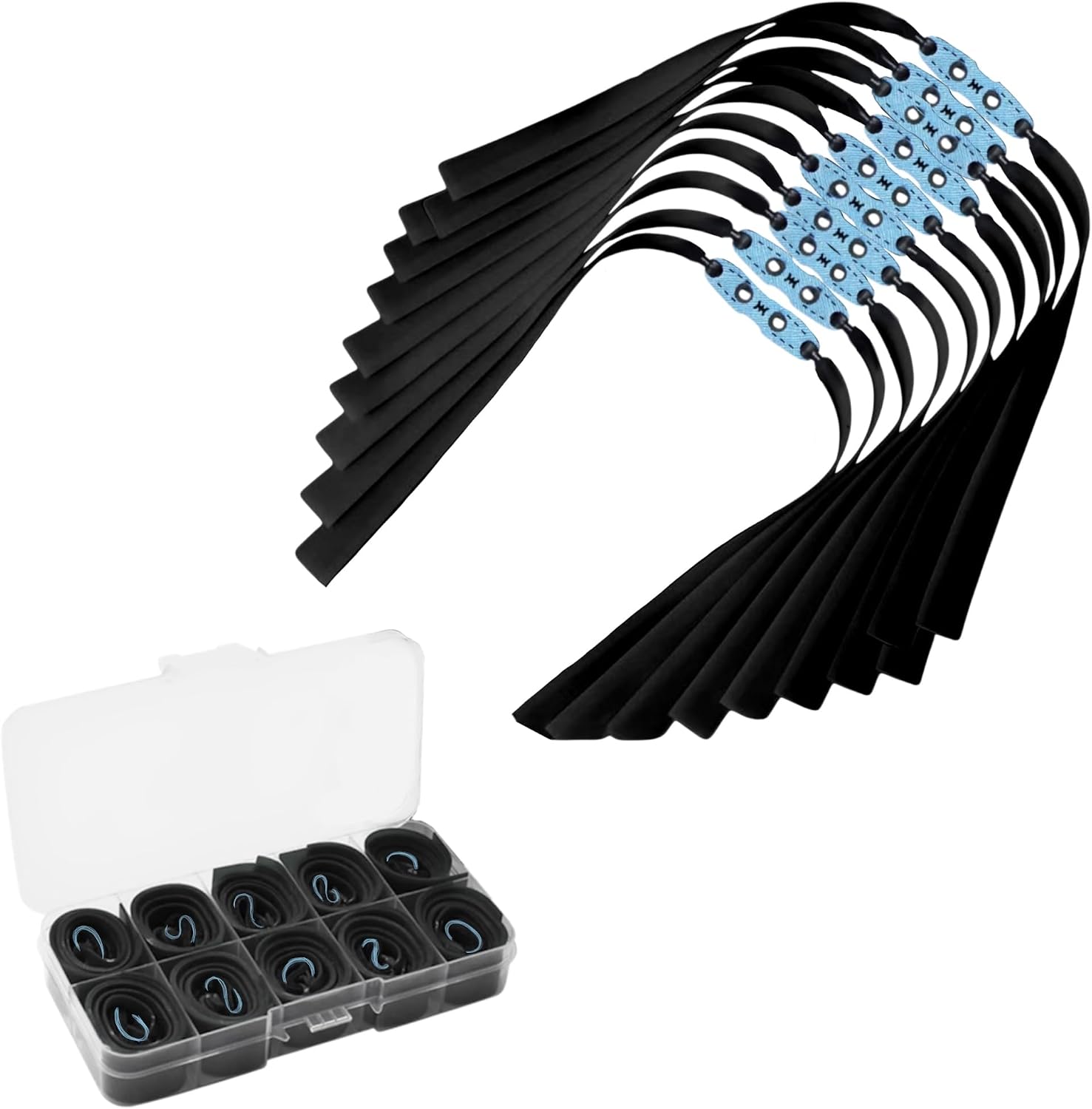 VENTURA SPORT PRO Gomas Elásticas Premium para Tirachinas – Pack 10 Unidades | Color Negro 1 mm Máxima Potencia