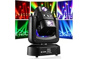 WZYBUTA Cabeza Movil LED 150W RGBW Luces Discoteca DMX512 Luz de Escenario Focos móviles para Disco Fiesta Casa Bar iluminación