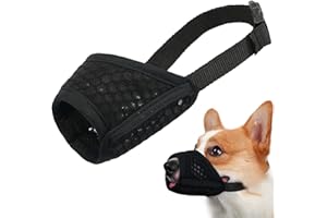 MAYERZON Museruola per cani, morbida museruola in rete per cani di taglia piccola, media e grande, chihuahua, barboncini, beagle, bassotto, corgis, labrador, dorata, museruola per mordere masticare,