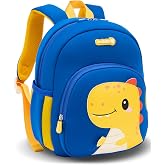 PROTAURI Children's Backpack Child 2-5 Years 10.8L Dino, Royal Blue, Casual | Chest Strap Reflective Waterproof Breathable Er