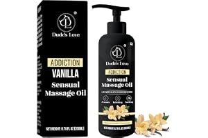 Dude's Love Addiction- Organic - Edible Vanilla Massage Oil With Natural Vanilla & Jasmine | Nourish & Moisturise Skin - 200ml