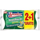Spontex Green Power Sponge Scourer 3pk