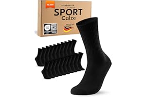 sockenkauf24 10 Paia Calze Sportive Uomo Donna Calzini Tennis Spugna Rinforzati Crew Socks