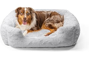 Best Friends by Sheri Soothe & Snooze Lounge Lux - Letto per cani rettangolare - lavabile - in memory foam - grigio - L - 91 x 69 cm