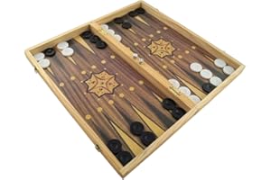 PrimoLiving Set de Backgammon en Bois de Luxe - 50 x 47 cm - échiquier Inclus