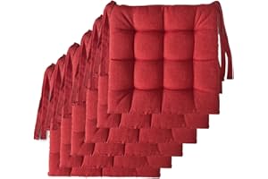 Il Tuo Artigiano Design Lot de 6 Coussins pour chaises de Cuisine fabriqués en Italie – Coussins pour chaises 40 x 40 cm, épaisseur 6 cm, rembourrages en éponge (Rouge)