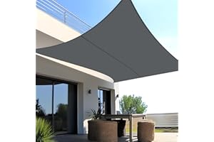 SUNNY GUARD Sonnensegel Wasserdicht 3x4m Rechteckig Sonnenschutz Wetterschutz Segel Baldachin UV Schutz für Balkon Terrasse Garten, Grau Anthrazit