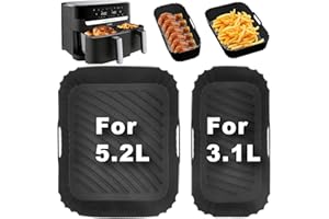YJDM Airfryer - Stampo in silicone per Tefal EY9018 Dual Easy Fry 5,2/3,1 l, Moulinex 8,3 l, Cecotec 5,5/3,5 l, DMS 6L/4L, accessorio per friggitrice ad aria calda a doppia camera Dual