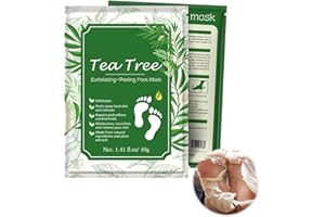 Xumann Foot Mask Peel, Foot Peeling Masks for Hard Skin, Tea Tree Hydration Feet Mask Socks（2PCS）