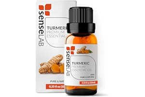 SenseLAB Aceite Esencial de Cúrcuma - Aceite de Cúrcuma Natural 100% Puro de Grado Terapéutico para Difusor de Aromaterapia y Humidificador - Aceite para el Cuidado del Cabello y la Piel (10 ml)