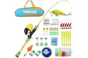 Sougayilang - Canne da pesca telescopica portatile e mulinello combinato, con lenza da pesca, per bambini, per ragazzi e ragazze