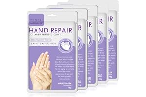 IFUDOIT 5 Paia Maschera Mani, Guanti Idratanti Lavanda Con Collagene, Siero e Vitamine, Nutriente ammorbidente, Esfoliante Rigenerante, Sbiancamento Cura delle Mani, per Mani Secche e Screpolate