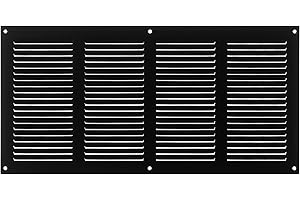 Steinberg14 Anthracite 400x200mm Metal Air Vent Grille Cover with Insect Mesh - 16x8 inch Ventilation Cover