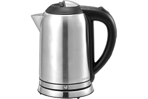 ‎IMPOLIO Impolio Basics Wasserkocher, Wasserkocher Edelstahl 1L, Wasserkocher klein 1200W, Reisewasserkocher mit Trockenlaufschutz, Kettle, Camping Wasserkocher