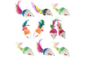 SIGANORPY Airsun Lot de 10 jouets à fourrure Souris pour chat animal de compagnie