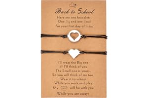 QianSiLi Ritorno A Scuola Bracciale Regalo Braccialetto Madre Figlia Primo Giorno Di Scuola Asilo Regali Per Ragazze Ragazzi Bracciale Set Di Braccialetti Con Charm Abbinati