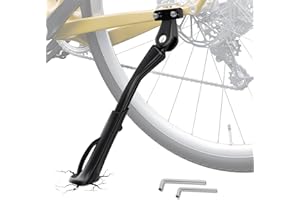 NICEDACK Caballete Lateral para Bicicleta - Aleación de Aluminio Engrosado,Robusto, Altura Ajustable - 40mm Distancia & Universal - Compatible con Carretera y Montaña 26"-29"
