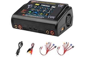 HAISITO Chargeur Lipo 1-6S Écran Tactile Double Déchargeur AC200W DC400W 12A T400 Pro Chargeur de Batterie à Balance Rapide Haute Précision pour RC Li-ION Life NiCd NiMH LiHV PB Smart Battery