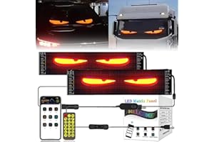 CXYP 2er Devil Eyes Light For Cars Led Augen für Lkw Auto (70mm*173mm)Led Anzeige Programmierbar Laufschrift Leuchtreklame Personalisiert Leuchtschild FüR,Auto,LKW,Text,Graffiti,Smart App,Bluetooth USB 5V