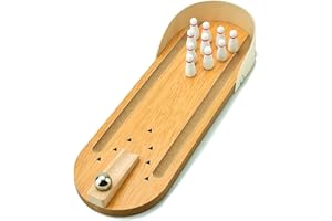 Niumowang Tisch Mini Bowling Spiele, Holz Mini Bowling Spielzeug, Tischbowling, Mini Bowlingbahn, Bowling Brettspiele, Stressabbau Fingerspielzeug, Geschicklichkeitsspiel, für Kinder und Erwachsene