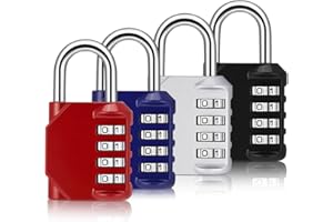 JIANTA 4Pcs Lucchetto Combinazione, Impermeabile Lucchetto Armadietto Palestra, Lucchetti in Acciaio Inossidabile, Lucchetto Combinazione 4 Cifre per Armadietto Palestra Capannone (B, 4 colori)