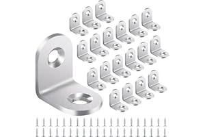 Yeepeo 20 Stück Winkelverbinder 20 × 20mm, Edelstahl Winkel Metallwinkel 90 Grad L Form Möbelwinkel Edelstahlwinkel Winkel Klein Mit 40 Schraube für Holz Möbel Tabelle Stuhl