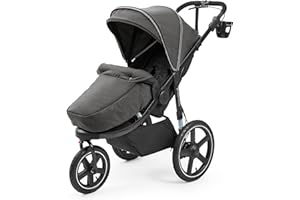 Ickle Bubba Venus Jogger Pro Max Stroller (Charcoal Grey) – All-Terrain 3-Wheel Pushchair from Birth to 22kg, Waterproof Hood & Footwarmer, Adjustable Handle, Cup Holder & Self-Locking Fold