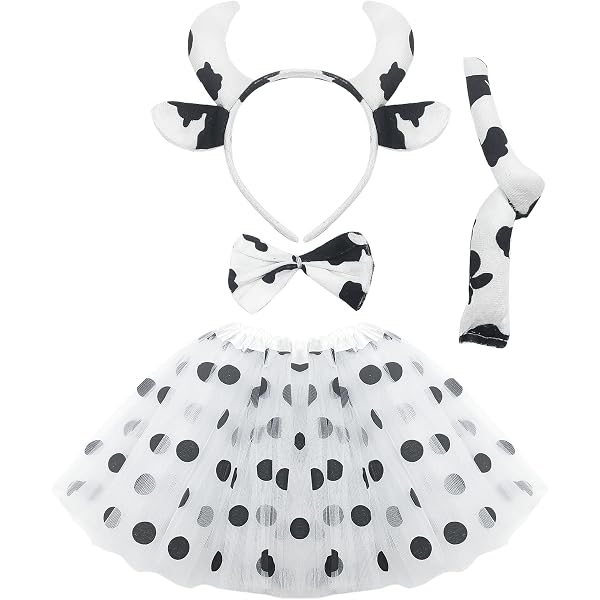 Zkydhbd Costume De Renne Complet – Oreilles, Nez, Queue, Nœud Papillon, Tutu, Pour Halloween, Noël Et Cosplay