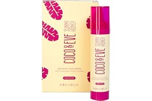 Coco & Eve Sunny Honey Bronzing Face Drops (Medium Glow), Natural Self Tanning Face Drops. Hydrating Hyaluronic Acid. Indoor Sunless Moisturizing Self Tanner (30ml)