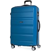 ITACA - Travel Suitcases 4 Double Wheels 360&ordm; Lightweight, Heavy Duty. Combination Lock, blue, Casual
