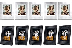 AISNYHO 10pcs Desktop Photo Frame 3inch Mini Picture Frames Fit for Fujifilm Instax mini 12/11/8/9/90/40/EVO,for Polaroid 3" Film Photo (5 Black+5 White)