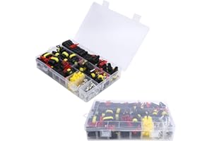 AGATIGE 352Pcs Electrical Connector Set,Waterproof Connector Plug Kit,ABS Silicone DT Connector Kit Plug Nickel Plated Copper Automotive Connector Set Industrial Supplies for Motorcycles,Scooters,Car,Etc