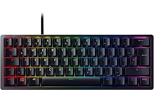 ‎RAZER Razer Huntsman Mini (Red Switch) - Kompakte 60% Gaming Tastatur (Lineare Optisch-Mechanische Switches, Doubleshot PBT-Tastenkappen, Abnehmbares USB-C Kabel) QWERTZ DE-Layout | Schwarz