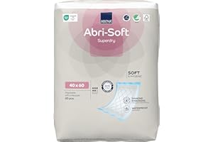 ABENA Abri-Soft Superdry Disposable Incontinence Bed Pads, Eco-Friendly Incontinence Underpads, Leak Protection, Soft & Secure Bed Protectors For Incontinence - 40x60cm, 60 count (Pack of 1)