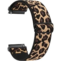 Bracelet Nylon Souple Compatible Garmin - Pour Forerunner 265S/255S, Vivoactive 4S, Venu 3S/2S - Léopard