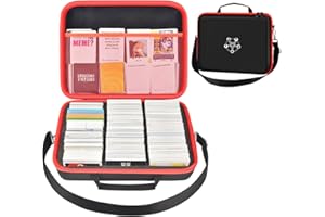 CASMILEE Magiczne Pudełko na Karty 2000+ do Magic The Gathering, Trading Card Box dla Yugioh, Against Humanity, Plansze i Ekspansje, CAH, MTG, Deck Box, Football, Topps Sports (Czerwone)