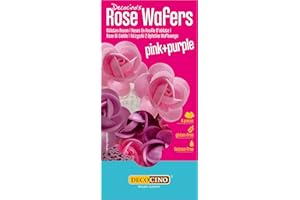 Decocino ¡Rosas de papel comestible Morado y Rosa (8 uds.) - como flores comestibles para decoraciones de boda y cumpleaños en tartas, cup-cakes, muffins!