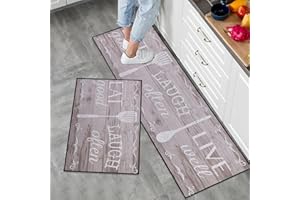 7VSTOHS Kitchen Rug Set 2 Pieces Non Slip Kitchen Mat Set, Washable Kitchen Floor Mat For Kitchen, Entryway, Hallway Runner Set Washable Runners, 43x75+43x150cm