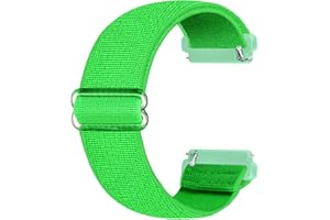Ecogbd Cinturino di ricambio elastico compatibile con cinturino Fitbit Versa/cinturino Fitbit Versa Lite/cinturino Fitbit Versa 2, cinturini in nylon tessuto morbido per donna uomo (verde)