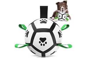 HETOO HundeBälle unzerstörbar Hundespielzeug Ball, Hundefußball mit Griff, Fußball für Hunde, Wasserspielzeug Hunde, Hunde Geburtstagsgeschenke, Hundebälle mit Pumpe für Welpe 5 Zoll