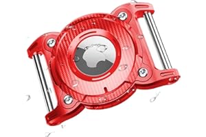 ONEONTA Airtag Anhänger für Hundehalsband | Wasserdichte Hülle Mit Abnehmbarer Metallschlaufe, Robustes TPU, Leicht, Kompakt, Passend für 3cm Breite, Rot