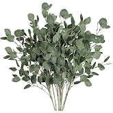 Nettenevime Yapay &Ccedil;i&ccedil;ek Yeşil Okaliptus Tek Dal Kumaş Yapraklı Uzun Dal 80cm Eucalyptus
