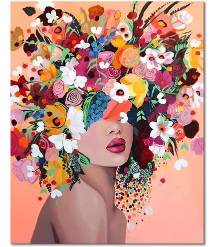Diamant-Malerei-Set Für Erwachsene – Psychedelic Girl, 11,8x39,9 Cm – Vollständiges Kit Für Entspannende Heimdekoration