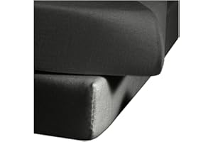 fleuresse Jenny C klasyczne prześcieradło z gumką z dżerseju, 100% bawełna, z praktyczną gumką dookoła, kolor antracytowy, rozmiar 120 x 200 cm, pasuje również do 110/130 x 200