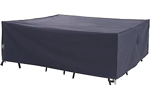 F&J Outdoors Garden Table Cover Medium Outdoor Table Cover 188x120x70cm Eco-friendly Fabric Furniture Cover Waterproof UV Resistant,Grey